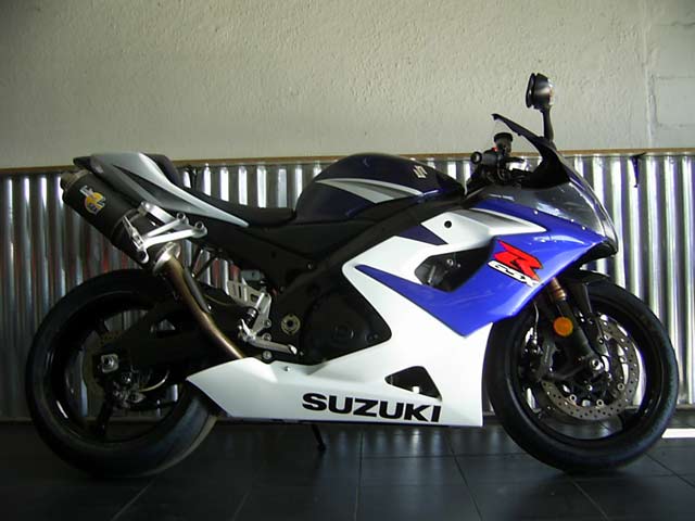 Blue and White Suzuki GSR1000 K5